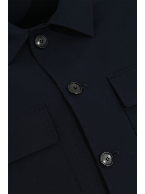 Overshirt in polyviscosa Blu Navy DANIELE ALESSANDRINI | DUJG0002 PL01017000